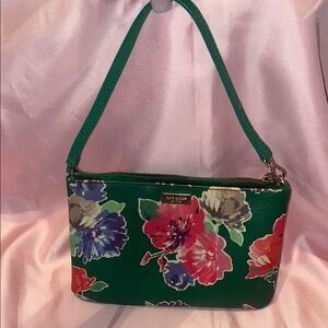 Kate Spade Green Floral Clutch/Wristlet GUC